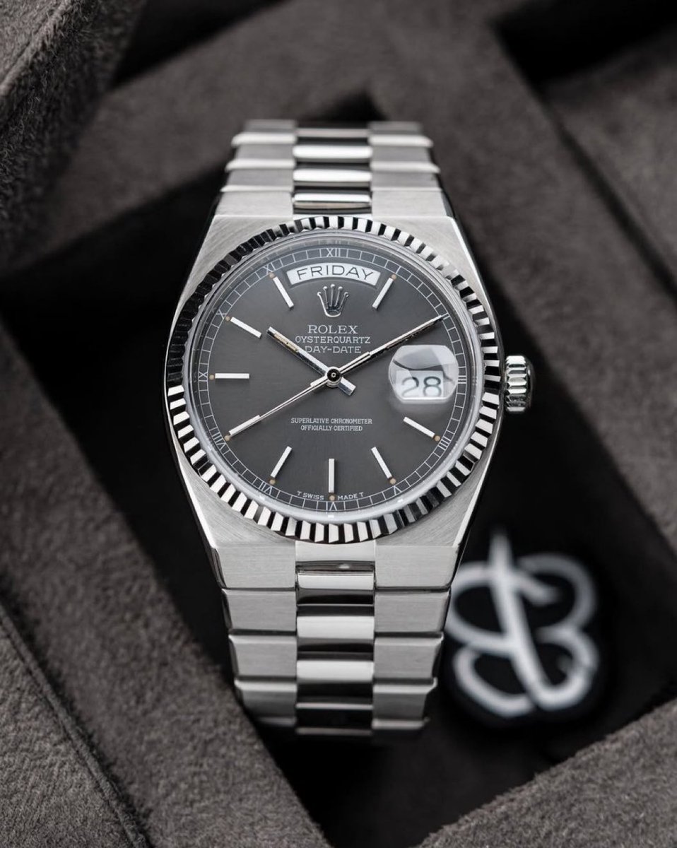 TimekeepersHub's tweet photo. Rolex Day-Date Oysterquartz Ref. 19019 in white gold https://t.co/Llp1280ela
