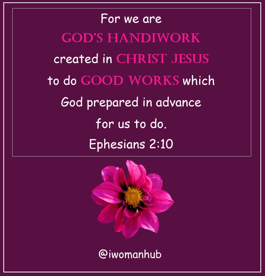 IWomanHub's tweet photo. You are God’s masterpiece created for a divine purpose. Walk in it boldly. He’s got you!

#Ephesians2v10 #ScriptureTruth #GodsMasterpiece #PurposeDriven #GoodWorks #FaithInspiration #ChristianLiving #Identity #RootedInChrist #SupernaturalImpact
@iamtheLadyDerby @IWomanTalks https://t.co/KWGvD2Y6Bn