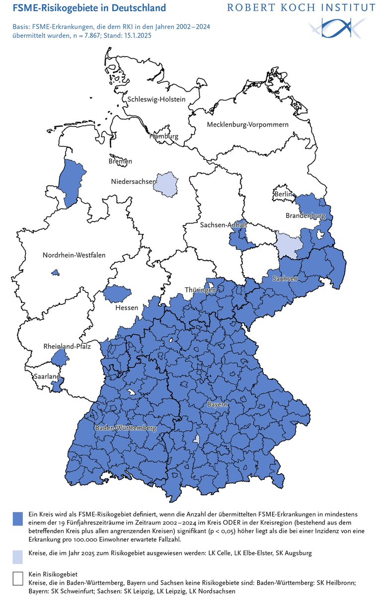meinuelzen's tweet photo. Grad im Süden von Deutschland: #FSME nicht unterschätzen. ☝️

Besonders die Hunde- und Wanderfreunde unter uns.

Informiert euch bei euren Ärzten. 🙏  Impfungen retten Leben!

Quelle: https://t.co/QjgE8tXnsY https://t.co/Kw1N2A53rh