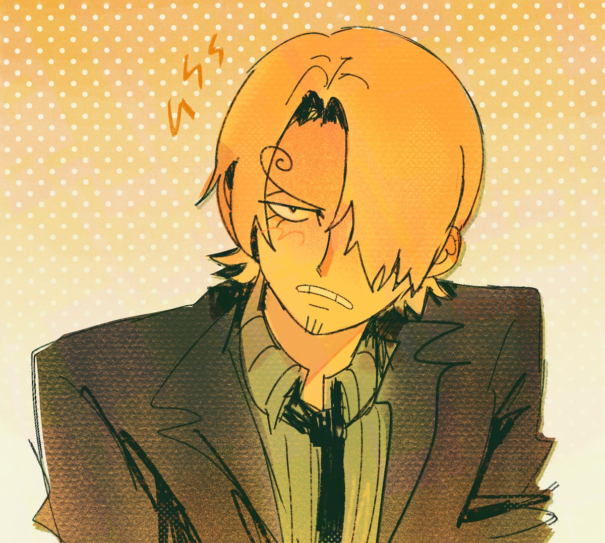 Pinoidser's tweet photo. Heavily influenced by that frame of Sanji where he looks so cute the entire film. 
Also, practicing styles again

#ONEPIECE #sanji https://t.co/j1rAr3Xqxq