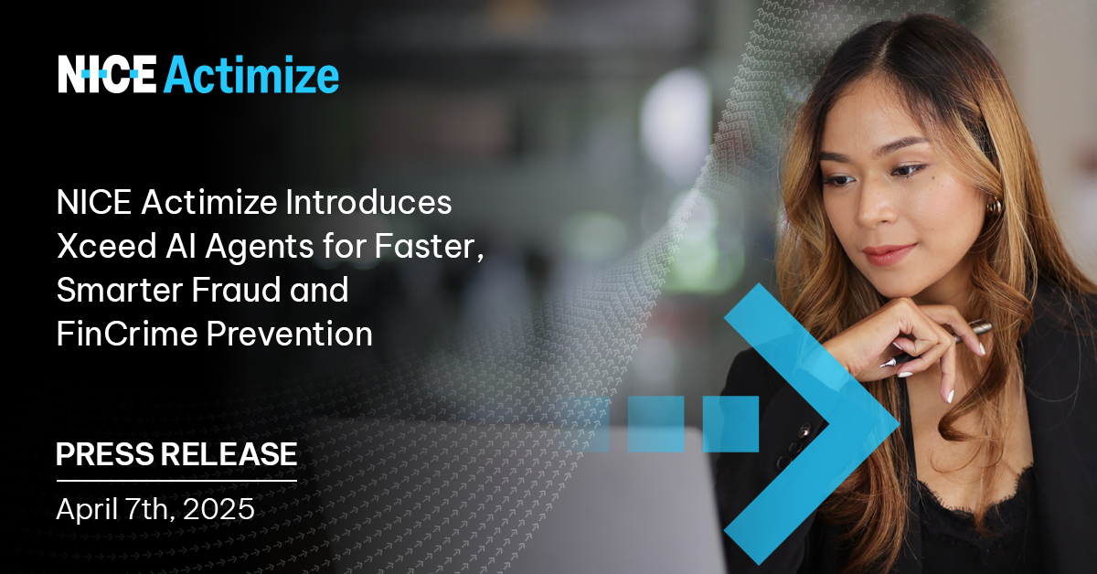 NICE_Actimize's tweet image. Announcing #XceedAI agents—built for #smallbanks and #creditunions.

Automate alert triage, reduce false positives, and accelerate #AML + #frauddetection with #AI designed for your scale.

🔗 Read the full press release: bit.ly/42CarjL
#AgenticAI #FraudPrevention #FRAML