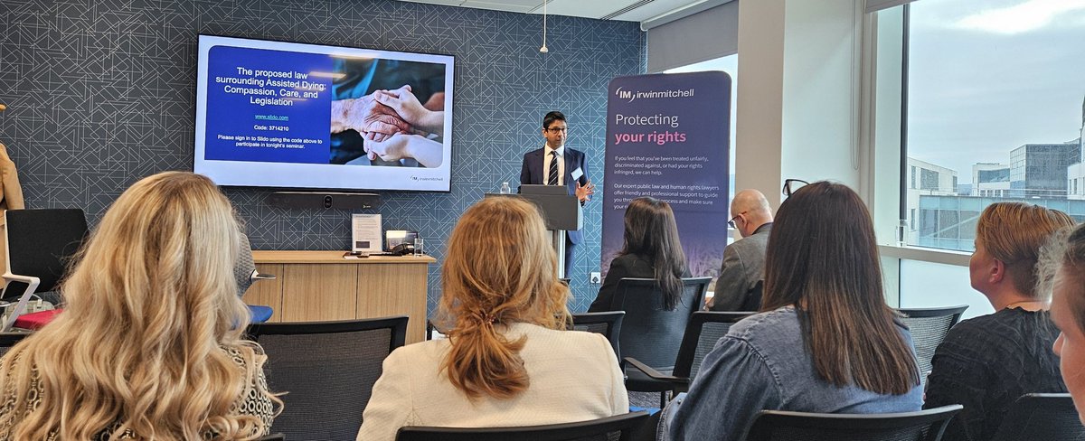 franmayes's tweet photo. Making a start on our Newcastle Evening Seminar on the proposed legislation on Assisted Dying with @YogiAminIM @irwinmitchell https://t.co/BuD6eb0FDn