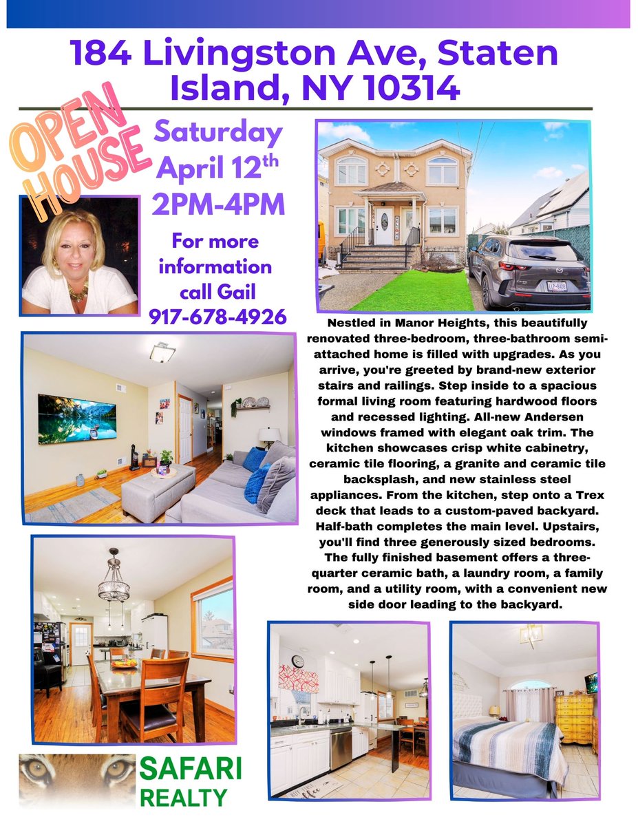 SafariRealtySI's tweet photo. Join Gail for an Open house https://t.co/aorqQeQSSQ