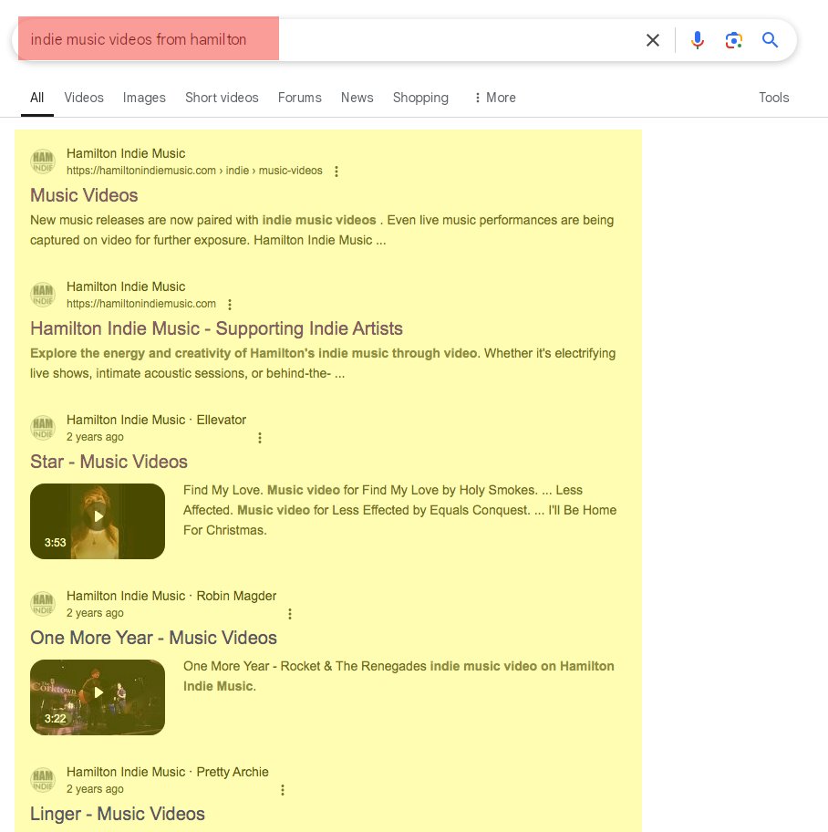 hamiltonIndie's tweet photo. Besides being free, are you looking for a good reason to join Hamilton Indie Music to share your latest music video? 

These search results could help artists realize the power of a Video Profile on Hamilton Indie Music. https://t.co/muF4iEb4Ki