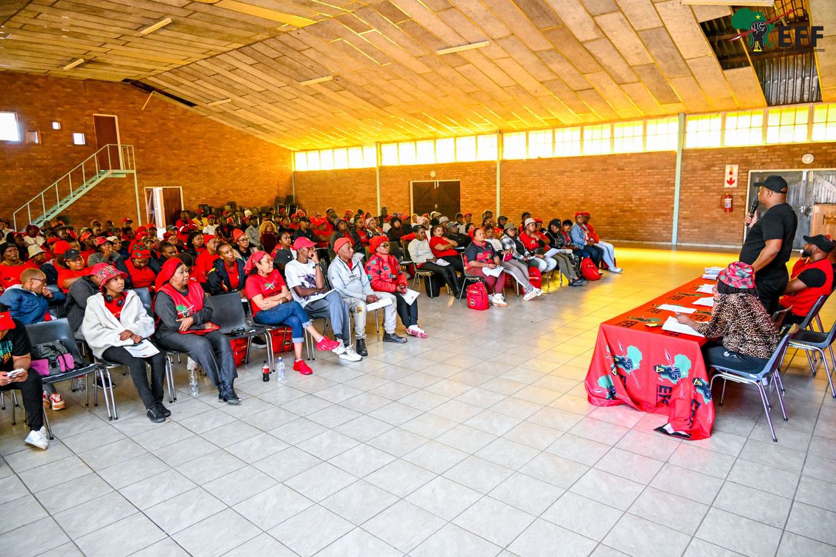 EFF_FreeState's tweet photo. ♦️IN PICTURES♦️

EFF Convenor of deployees Commisar @HhMkhaliphi, the National Organiser Commissar @Mampuru_Mampuru and CCT member Commissar @DrThembekwayo at the extended PCT meeting earlier today in Brandfort Masilonyana.

The meeting took progress reports from branches on the work done ahead of the EFF Freedom Day Rally on the 27th of April 2025.

#YearOfThePicketLines