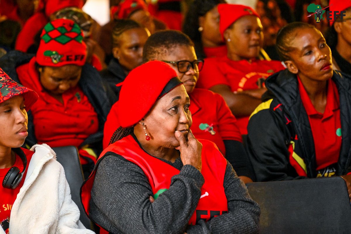 EFF_FreeState's tweet photo. ♦️IN PICTURES♦️

EFF Convenor of deployees Commisar @HhMkhaliphi, the National Organiser Commissar @Mampuru_Mampuru and CCT member Commissar @DrThembekwayo at the extended PCT meeting earlier today in Brandfort Masilonyana.

The meeting took progress reports from branches on the work done ahead of the EFF Freedom Day Rally on the 27th of April 2025.

#YearOfThePicketLines