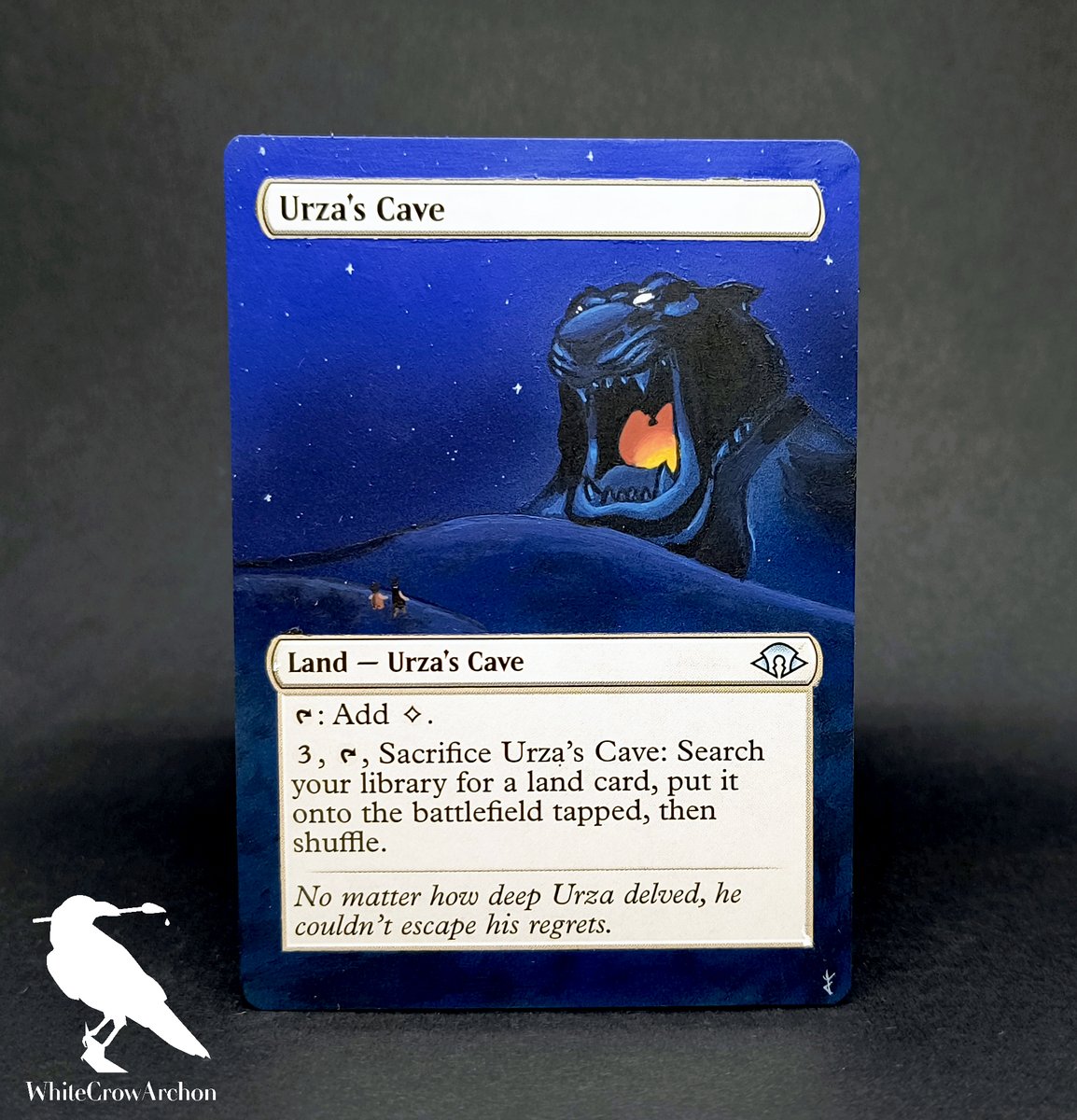 ArchonCrow's tweet photo. Urza's Cave as Cave of Wonders from Disney's Aladdin. My very first Disney themed alter! I think I still have the VHS somewhere.. I hope you like it! #mtg #mtgalter https://t.co/LiSH9T8KcK