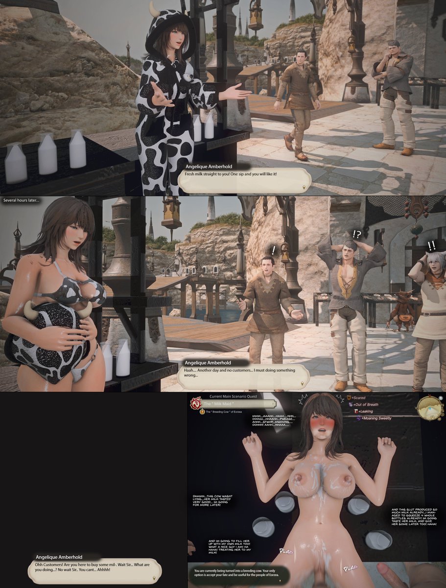 CarnalHouseXIV's tweet image. Angelique takes on a part time job selling milk.🥛

#ffxivnsfw