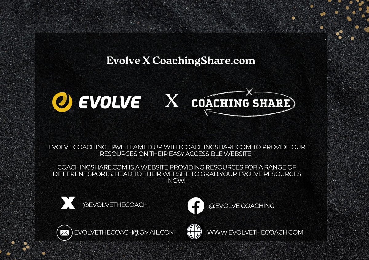 ⚽️ Evolve X CoachingShare.com 🌐

➡️ We have now partnered with <a href="/coaching_share/">CoachingShare.com</a> to become their first Soccer Resource Partner! 

✅ Our Resources will be dropping on the website!

📕 Our Coaching Bible is first to be available!

🔗 coachingshare.com/product/evolve…