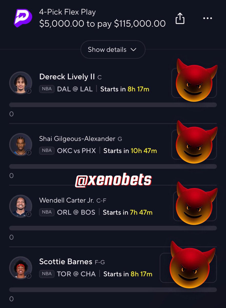 $115,000 DEMON 4MAN 🧨🔥

Grab this for Free 👉 xenobets.com/free

$500 to a Follower that Likes &amp; Rts!💯

#prizepicks #prizepicksnba #GamblingTwitter