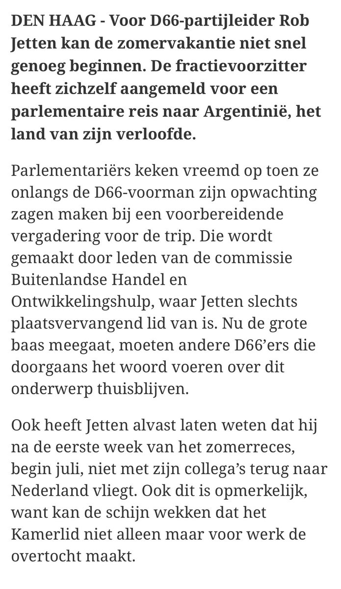 Nou #RobJetten laat zich weer van zijn goede kant zien. Integriteit is een woord wat je niet vaak hoort bij de #d66
