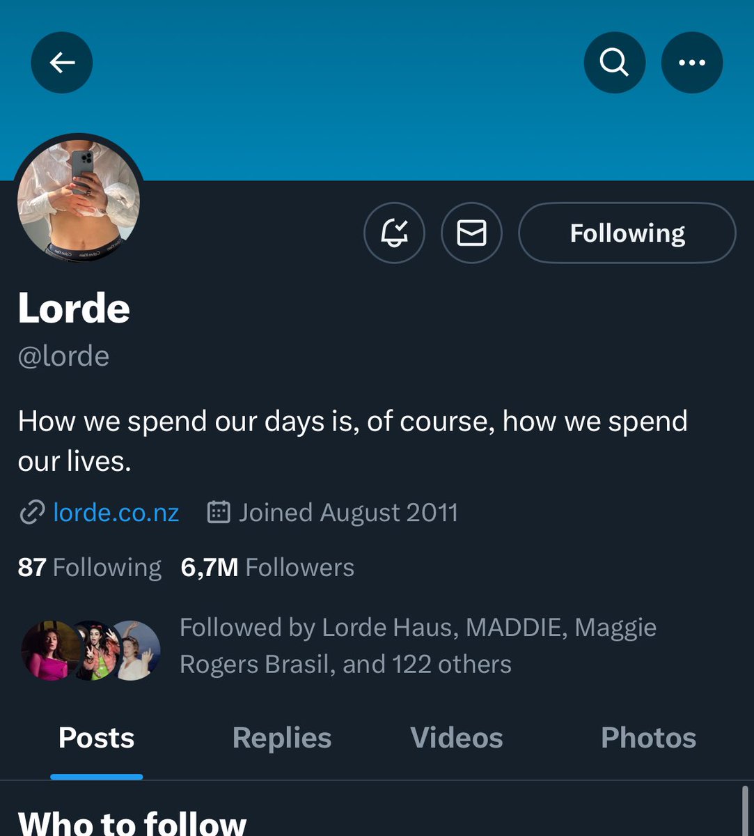 LordeUpdatesBR's tweet photo. OH, HEY GIRL!!! WELCOME BACK! 

Lorde has changed her Twitter layout! for the first time since 2021! https://t.co/9kSugFhbZG
