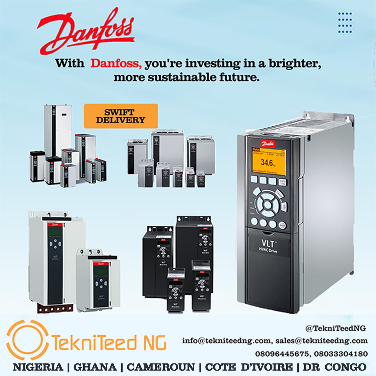TekniTeedNG's tweet photo. Stay ahead with Danfoss' cutting-edge technologies and innovations.
Reach out to us at the following contact details:
Phone: +234-08058691995, 08033304180, 08096445675
Email: sales@tekniteedng.com | info@tekniteedng.com
#Danfoss #Siemens #Motors #ElectronicDrives https://t.co/1kT3Htlg3h