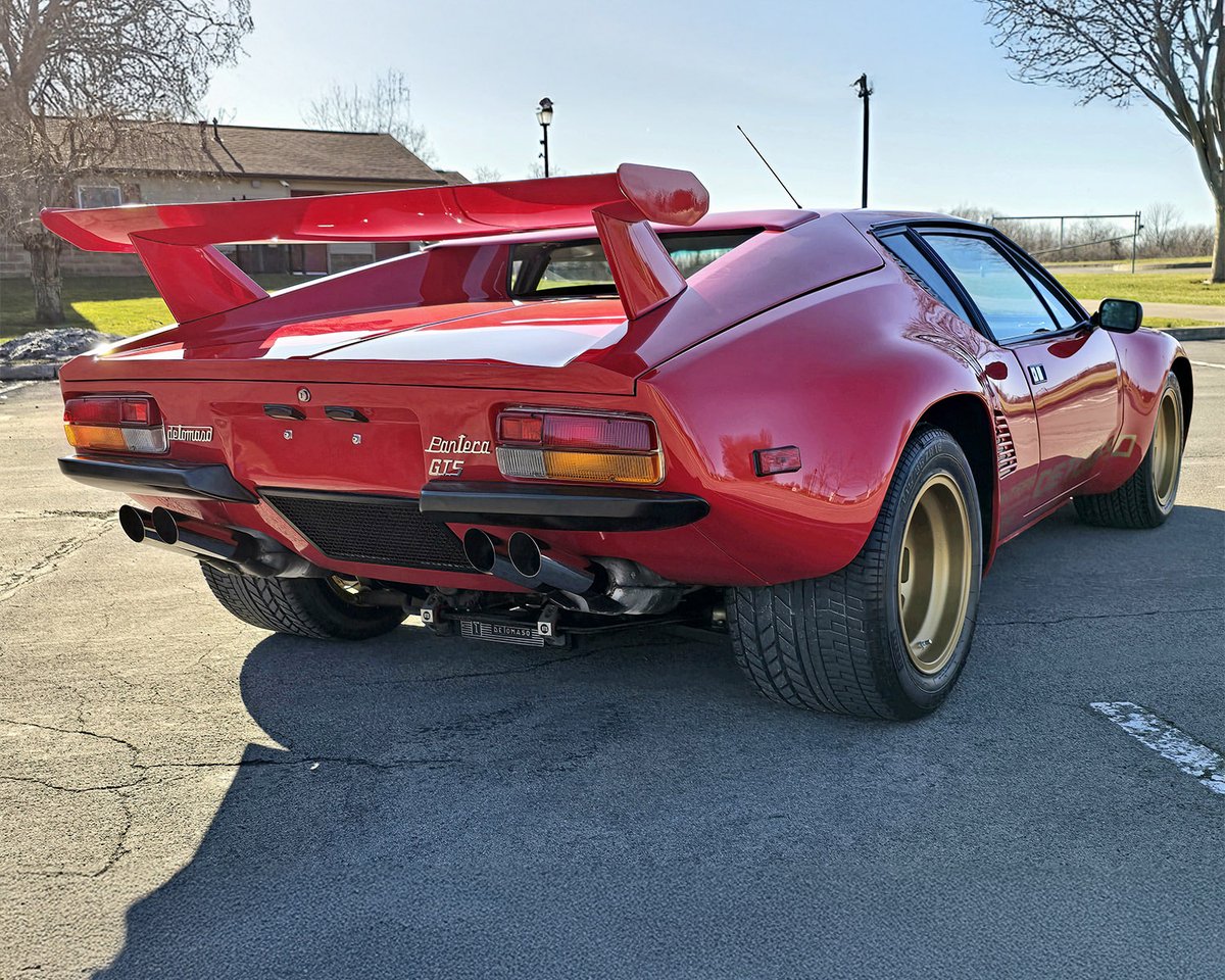 Barrett_Jackson's tweet photo. @_detomaso Powered by its original #matchingnumbers 351ci Cleveland #V8 engine, with a 5-speed ZF manual transmission, it's ready to cross the block with No Reserve, April 24-26 at the South #Florida Fairgrounds at the 2025 #PalmBeach Auction. #Pantera

Read more: https://t.co/dDMw3JfuJu https://t.co/m00zwfVgJT