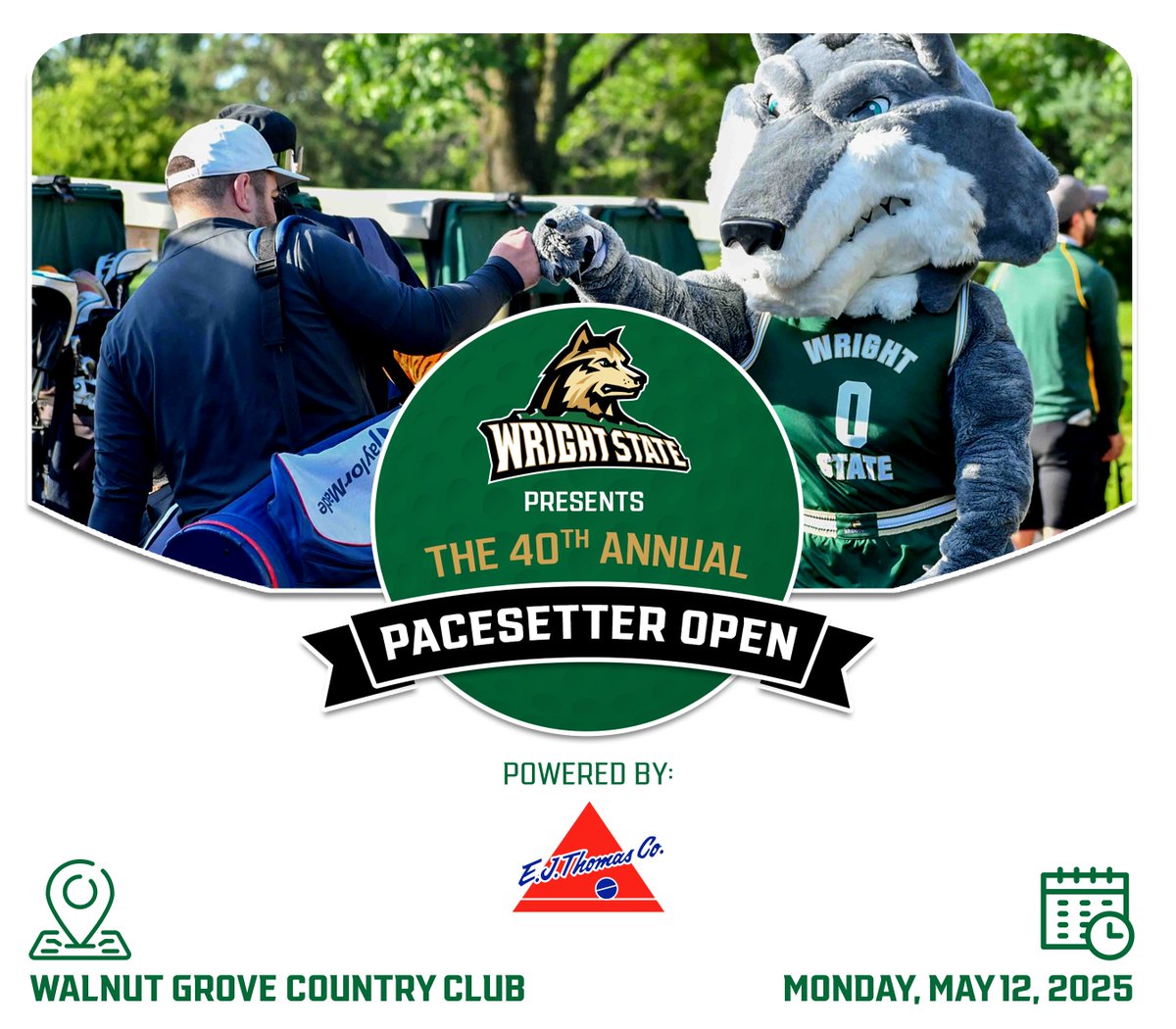 Wright State Raiders (@wsuraiders) on Twitter photo ⛳ Just 4 weeks left to register for the 40th annual Pacesetter Open, presented by <a href="/EJThomasCo/">EJ Thomas Company</a>.
Join us Monday, May 12 at Walnut Grove Country Club for a day of golf, great food, and Raider pride — all in support of Wright State student-athletes. 🐺
Register today: ⛳ Just 4 weeks left to register for the 40th annual Pacesetter Open, presented by <a href="/EJThomasCo/">EJ Thomas Company</a>.
Join us Monday, May 12 at Walnut Grove Country Club for a day of golf, great food, and Raider pride — all in support of Wright State student-athletes. 🐺
Register today: