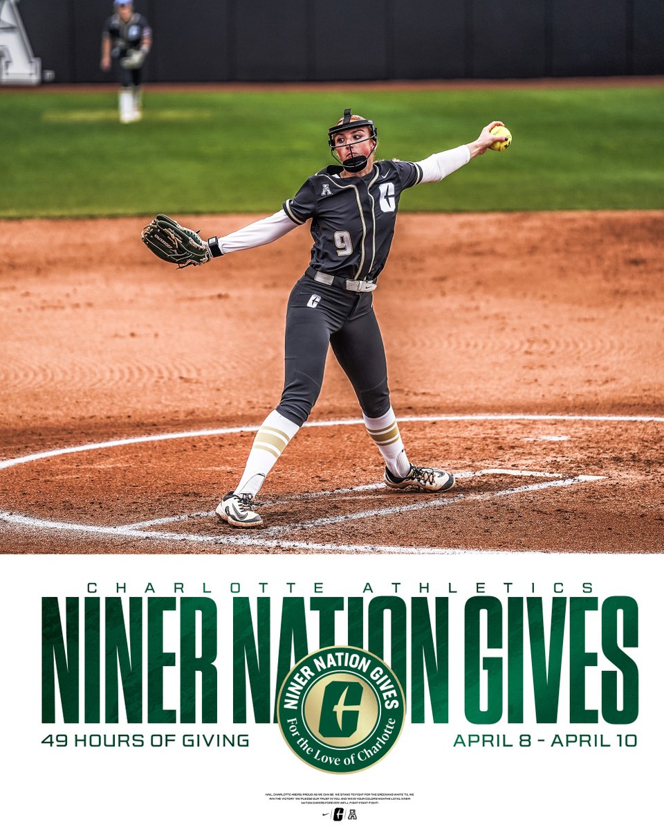 CharlotteSB's tweet photo. We are halfway through #NinerNationGives!

Help make a difference for our student-athletes by making a gift!

🔗»https://t.co/zFcztud7do https://t.co/Z0HEnnNrhb
