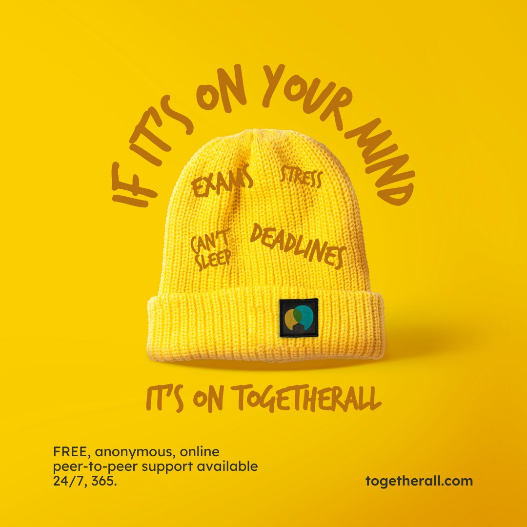 🧐📚😴 Got exams, deadlines, or sleepless nights on your mind? 

✨ You’re not alone. 

👉 Togetherall is here to help—free, anonymous peer-to-peer support available 24/7, 365. 

💛 Whatever’s on your mind, we've got you covered! 

🔗 togetherall.com