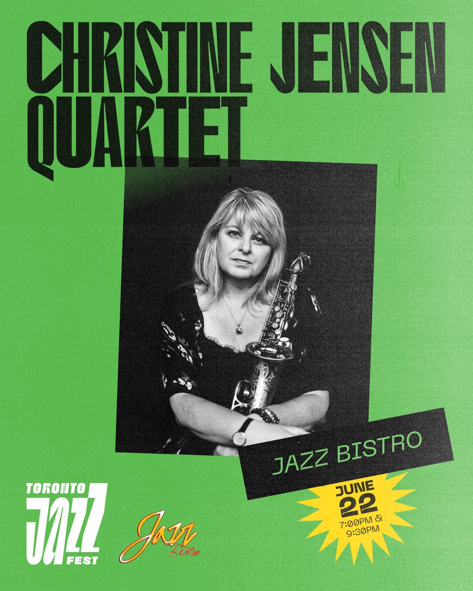 Toronto Jazz Fest (@torontojazzfest) on Twitter photo 🎟️ ON SALE NOW: Juno Award-winning alto and soprano saxophonist, composer, and conductor, <a href="/cjensenmusic/">Christine Jensen</a> joins this year's TO Jazz Fest lineup with the Christine Jensen Quartet for 2 performances - June 22 at the illustrious <a href="/JazzBistroTO/">Jazz Bistro</a> ! Grab tix at torontojazz.com now! 🎟️ ON SALE NOW: Juno Award-winning alto and soprano saxophonist, composer, and conductor, <a href="/cjensenmusic/">Christine Jensen</a> joins this year's TO Jazz Fest lineup with the Christine Jensen Quartet for 2 performances - June 22 at the illustrious <a href="/JazzBistroTO/">Jazz Bistro</a> ! Grab tix at torontojazz.com now!