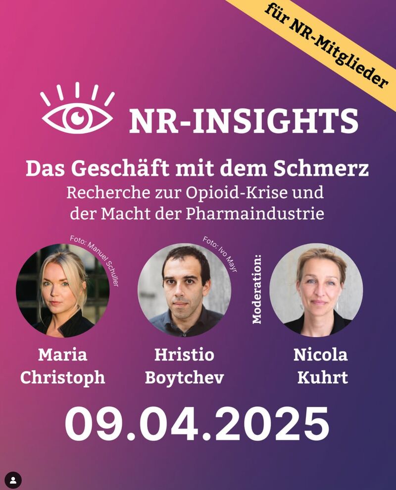 hristio's tweet photo. Very happy to present our collaborative investigation on opioids in a Netzwerk Recherche online event together with the great @MariaChristoph. Check out our recent @examinationnews publication on opioid producer Grünenthal and its drug tapentadol:
https://t.co/wp2vZaTPqb https://t.co/xdsUqMz3Ty