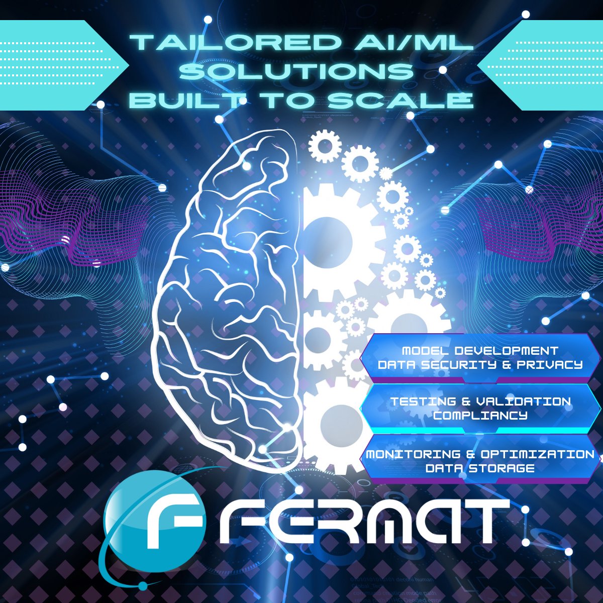Interested in tailored AI/ML solutions? Fermat offers custom fit solutions to meet your specific technical and regulatory requirements.

➡ Model Development
➡ Data Security &amp; Privacy
➡ Testing &amp; Validation
➡ Compliancy &amp; Governance
➡ Monitoring &amp; Optimization
➡ Data Storage