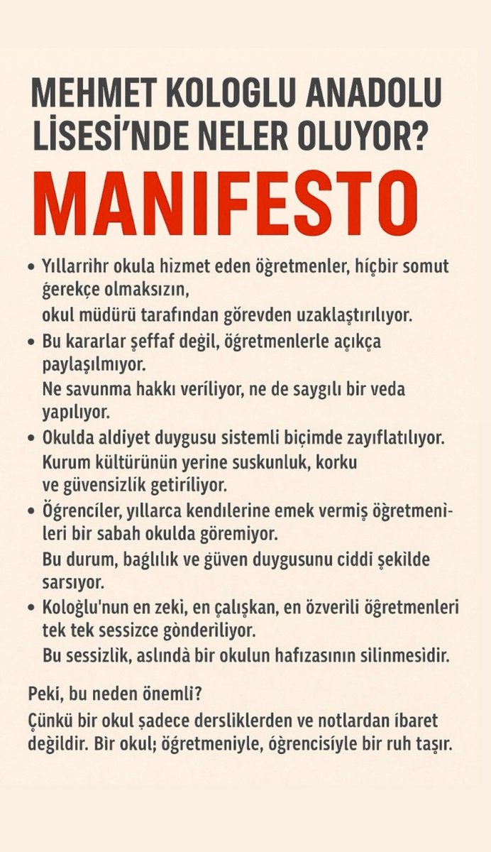 winedeadlyy's tweet photo. Mehmet koloğlu Anadolu lisesinde NELER OLUYOR?
-29 öğretmen hiçbir gerekçe gösterilmeden okuldan uzaklaştırılıyor. https://t.co/FOaAVMEhO1