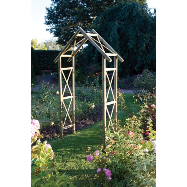 If you would like to add a little Arts &amp; Craft style to your garden the Heritage Rustic Arch could be that feature for your path. This arch will help you to create visual pathways throughout your garden.Its attractive design with a diamond pattern can be stained or painted.£149