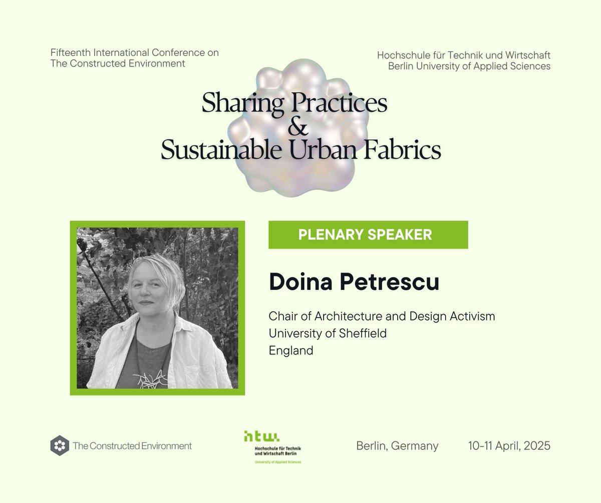 Tomorrow, we’ll start the Fifteenth International Conference on the Constructed Environment. We have two plenary speakers to look forward to: Doina M. Petrescu and Carsten Keller
Register as an Audience Pass: tinyurl.com/yc6am6px