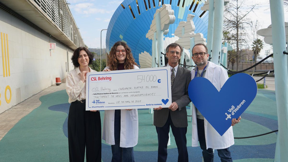 🔬<a href="/vallhebron/">Vall d'Hebron</a> i <a href="/CSL/">CSL</a>  Behring renoven el seu conveni per impulsar la recerca en el tractament d’infants amb immunodeficiències. La donació permetrà avançar en un estudi de biomarcadors per optimitzar el seguiment dels pacients trasplantats. 🩷

#IDP #recercapediàtrica #bcnpid