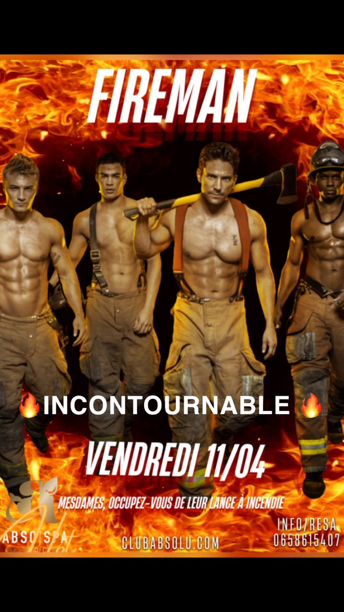 TonyEvents2's tweet photo. Les Ami(e)s, 🥰

ce vendredi 11 avril, les soldats du feu investissent, l’Absospa 🚒👨‍🚒🔥

La soirée promet d’être brûlante  🔥👨‍🚒🚒

Resto 20€ par pers. ( entrée, plat, dessert) 

Resa/info: 0658615407 📞 https://t.co/XUhEDUBmxK