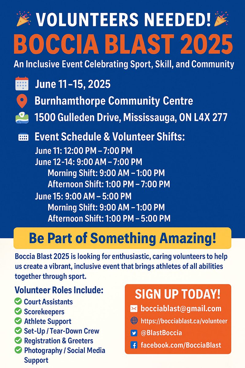 BlastBoccia's tweet photo. Volunteers wanted https://t.co/bFojzRgI4u