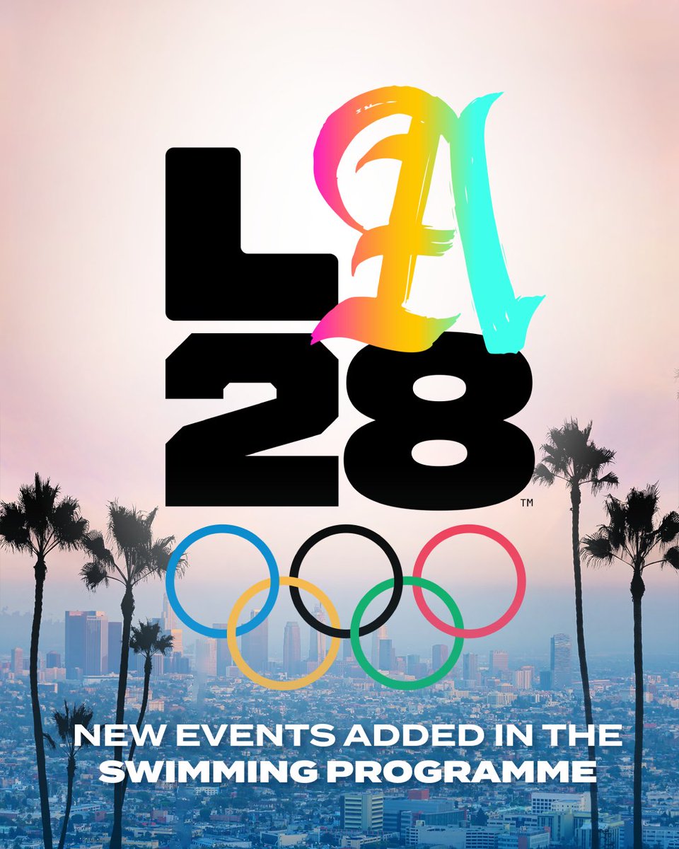 LA2028 WELCOMES NEW 50M EVENTS 🏊‍♂️🏊‍♀️

50m Freestyle, Breaststroke, Butterfly, Backstroke are added to the Olympic program.

#Swimming will feature 41 medal events at the Los Angeles 2028 Olympic Games!

#Olympics #LA2028