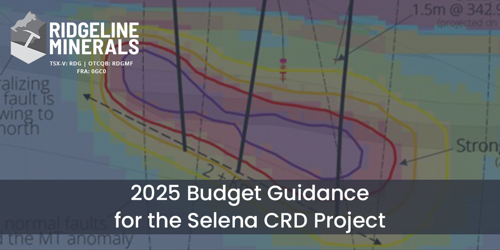 RidgelineNV's tweet image. 2025 budget guidance for the Selena CRD project in Nevada. Press release: bit.ly/2025SelenaBudg…
$RDG $RDGMF $RDG.V #0GC0 #Nevada #CRD #Gold #Silver #Lead #Zinc