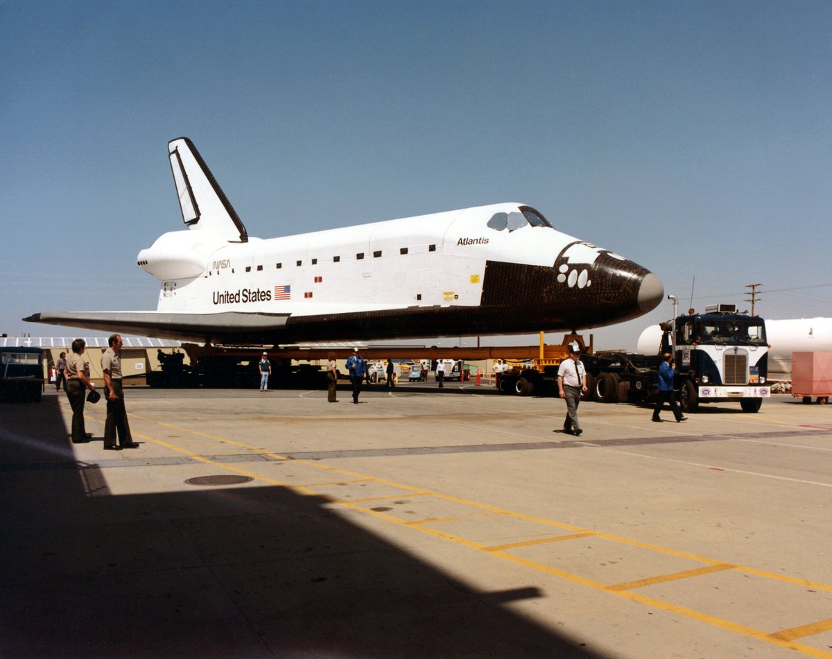 NASA Armstrong (@nasaarmstrong) on Twitter photo #OTD in 1985, Space Shuttle Atlantis arrived at NASA Armstrong.
Three days after the rollout ceremony, workers trucked Atlantis 36 miles overland to NASA Armstrong at <a href="/EdwardsAFB/">Edwards Air Force Base</a> in California’s Mojave Desert, for final preparations for its cross-country ferry flight. #OTD in 1985, Space Shuttle Atlantis arrived at NASA Armstrong.
Three days after the rollout ceremony, workers trucked Atlantis 36 miles overland to NASA Armstrong at <a href="/EdwardsAFB/">Edwards Air Force Base</a> in California’s Mojave Desert, for final preparations for its cross-country ferry flight.