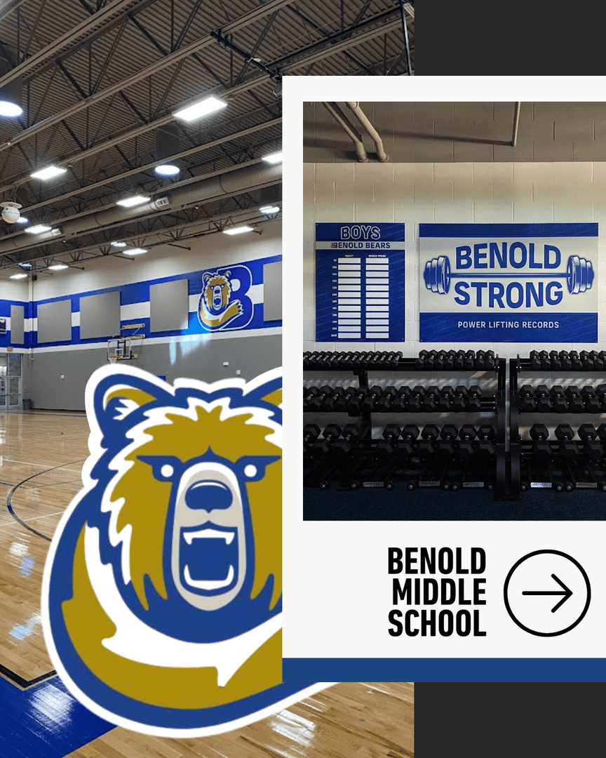 waterboy_tx's tweet photo. Check out the gorgeous record board, mounted signage, wall wraps, and window film we designed, manufactured, and installed for Benold Middle School! This was a total transformation of the Benold Bears’ athletic spaces, and it’s sure to inspire students and fans alike. https://t.co/wMA7J3jfWD