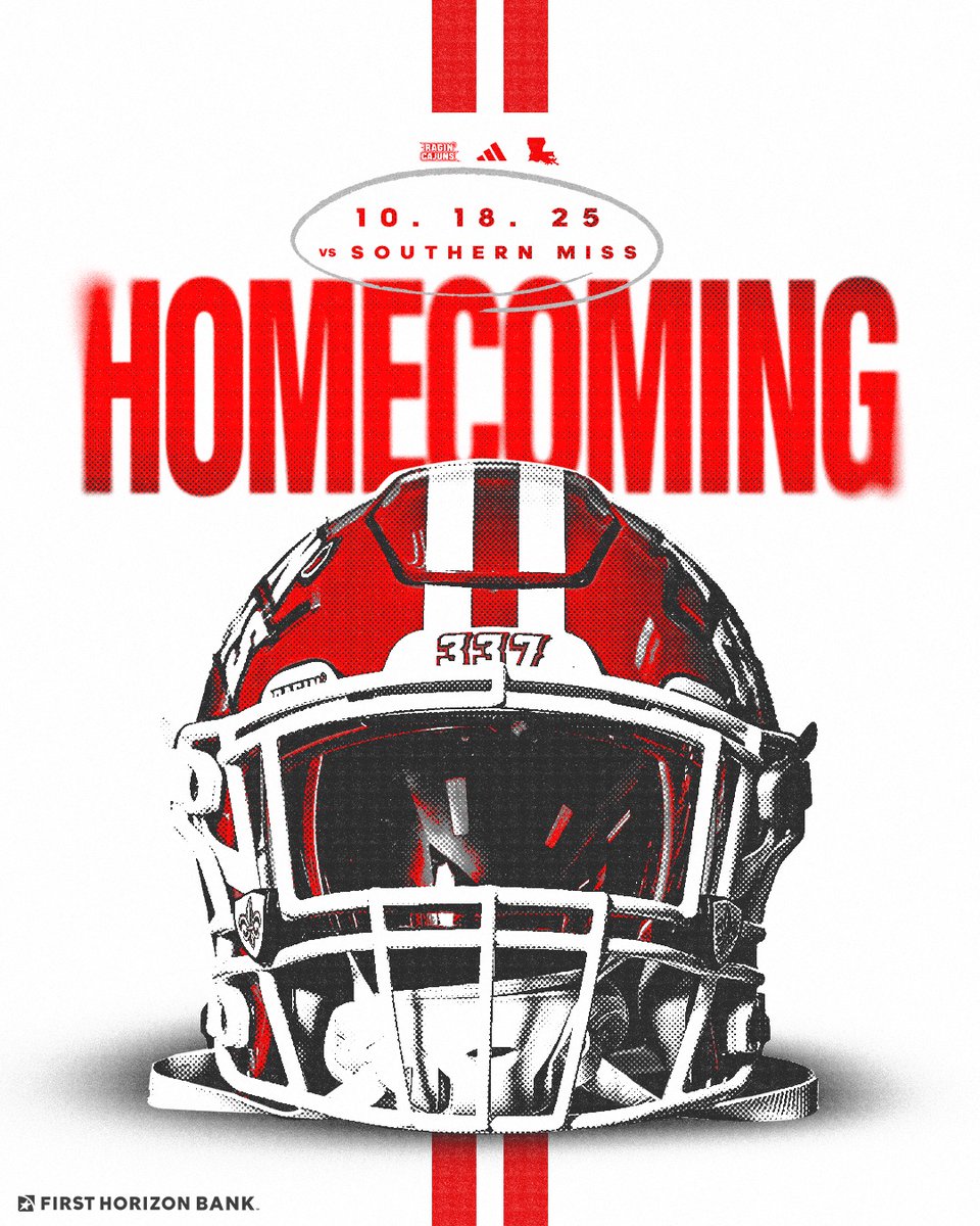 𝗛𝗢𝗠𝗘𝗖𝗢𝗠𝗜𝗡𝗚 🤟

The first Homecoming Game at Our Lady of Lourdes Stadium will take place on Oct. 18 against Southern Miss!

#cULture | #GeauxCajuns