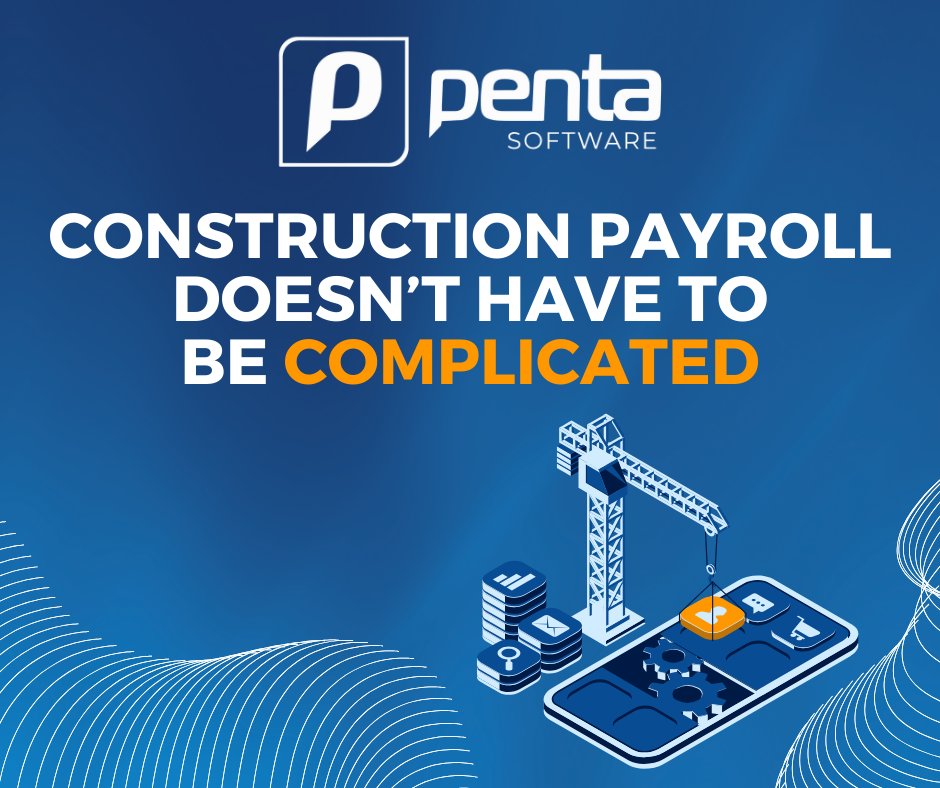 Team_Penta's tweet photo. Handling construction payroll comes with challenges, but the right tools make all the difference. Penta’s construction payroll solution automates calculations, eliminates dual entry, and integrates directly with job costs for accurate financial insights. https://t.co/qhRupKvaZR https://t.co/JqLnnBmeAM