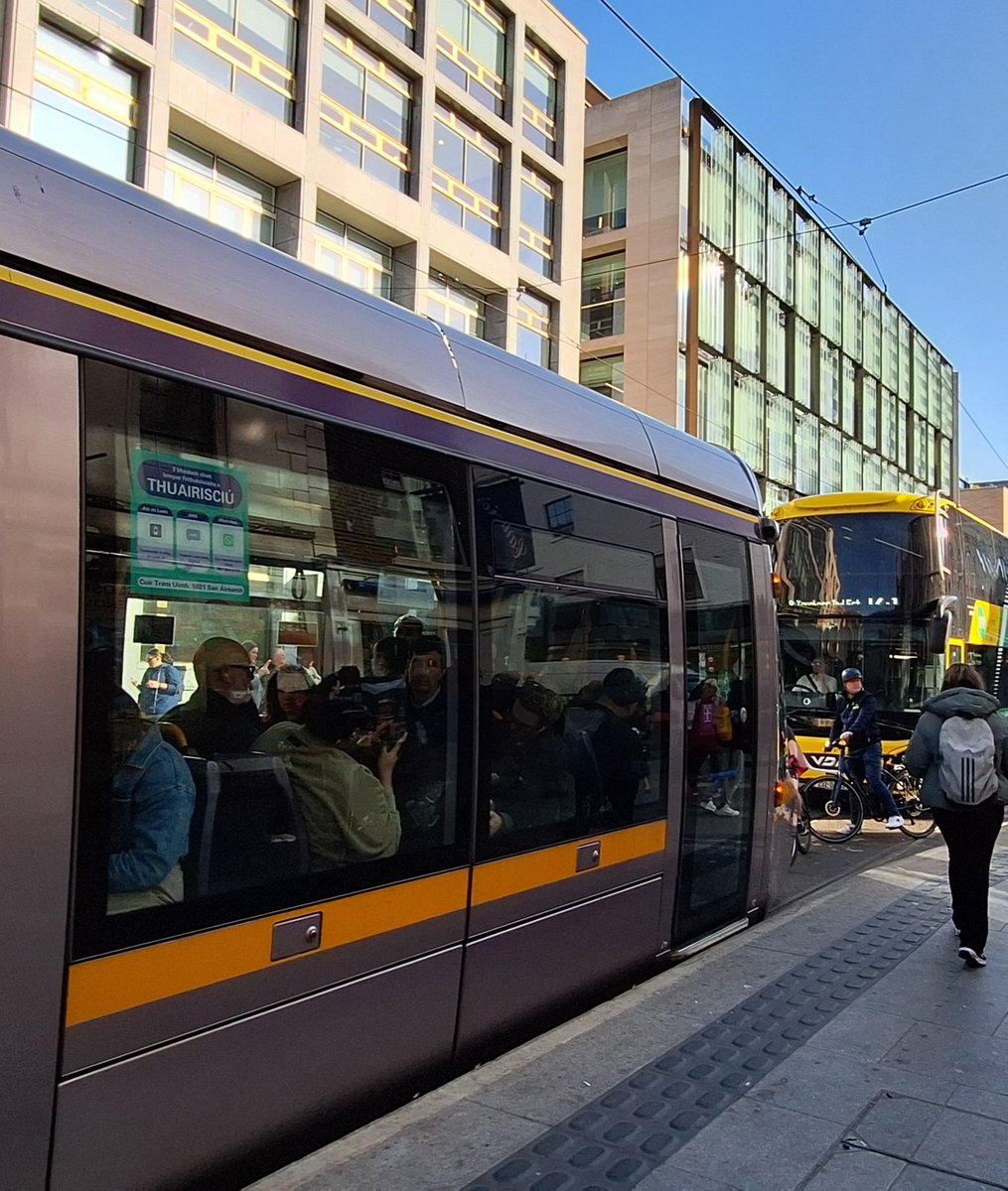FlorMurray61323's tweet photo. @DubCityCouncil just wondering how this is viewed as a success re DC traffic management plan. Luas stuck in a traffic jam. https://t.co/DGgoYWxMQA