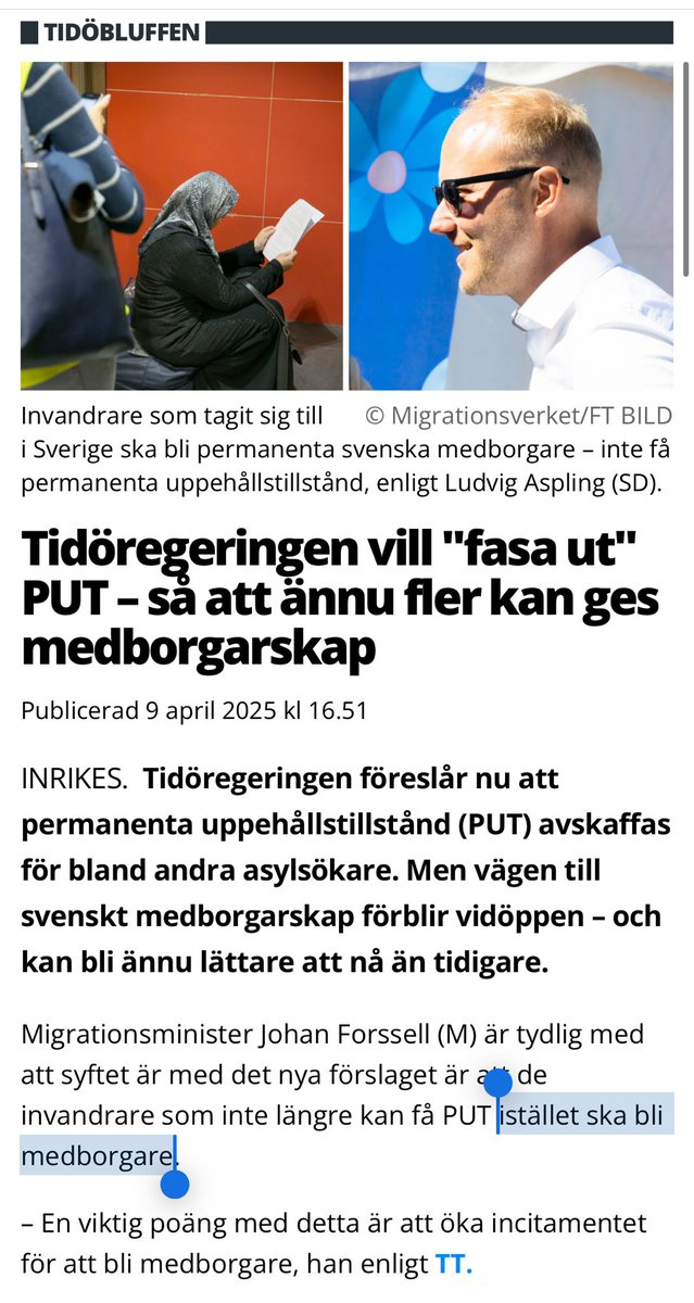 AsplingLudvig's tweet image. Demensen hos @friatider är nu så grav att de inte längre kan läsa svenska. Personerna de syftar på får alltså en väntetid på 10 år isf dagens 5 år. En fördubbling av hemvistkravet (och inga regellättnader i övrigt) gör det enklare att bli medborgare? Årets gräv…