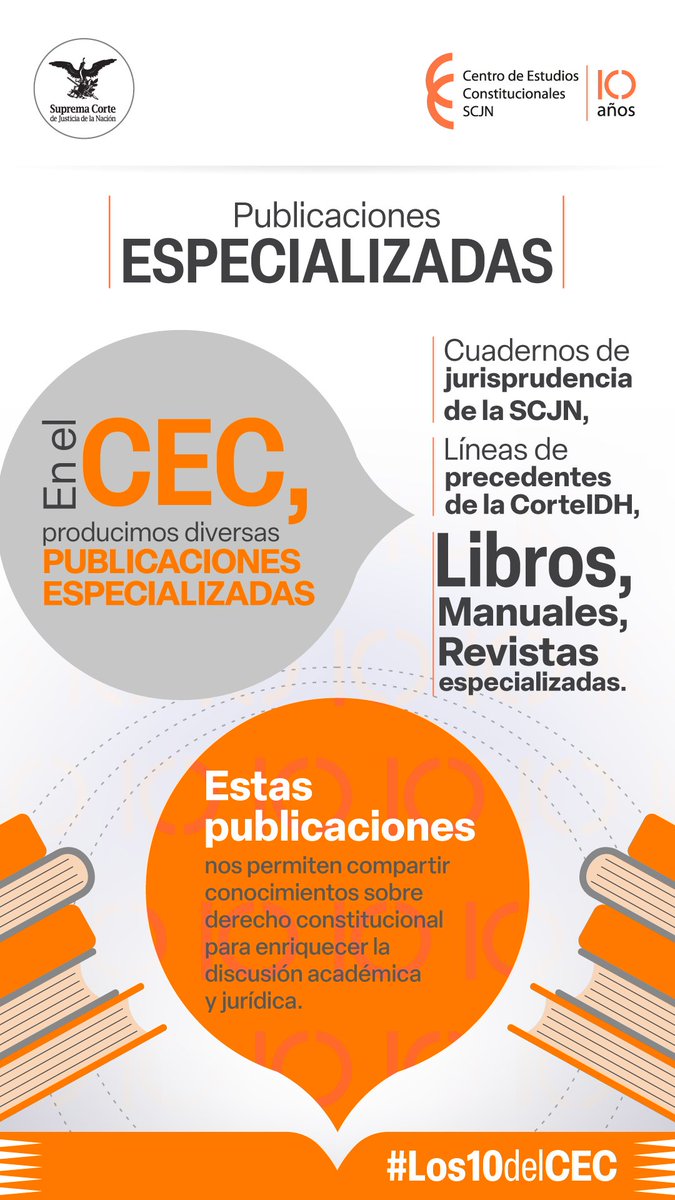 Conoce todas las publicaciones que hemos producido en estos 10 años de trabajo.

👉 sitios.scjn.gob.mx/cec/editorial 

#Los10delCEC #LaCorte