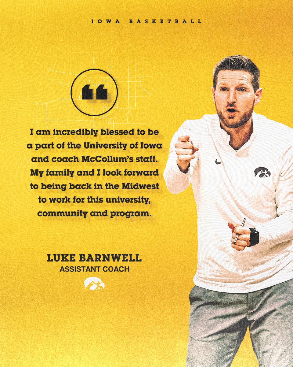 Welcome to Iowa, <a href="/CoachLuke137/">Luke Barnwell</a> 🔥

#Hawkeyes