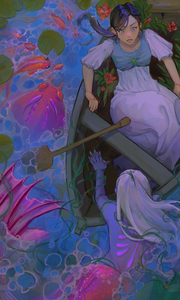 into a new world 🫧 🐟
app: procreate &amp; clip studio paint pro 

 #cspcontest43
pls click for the full image,, twitter keeps cropping it badly :-(