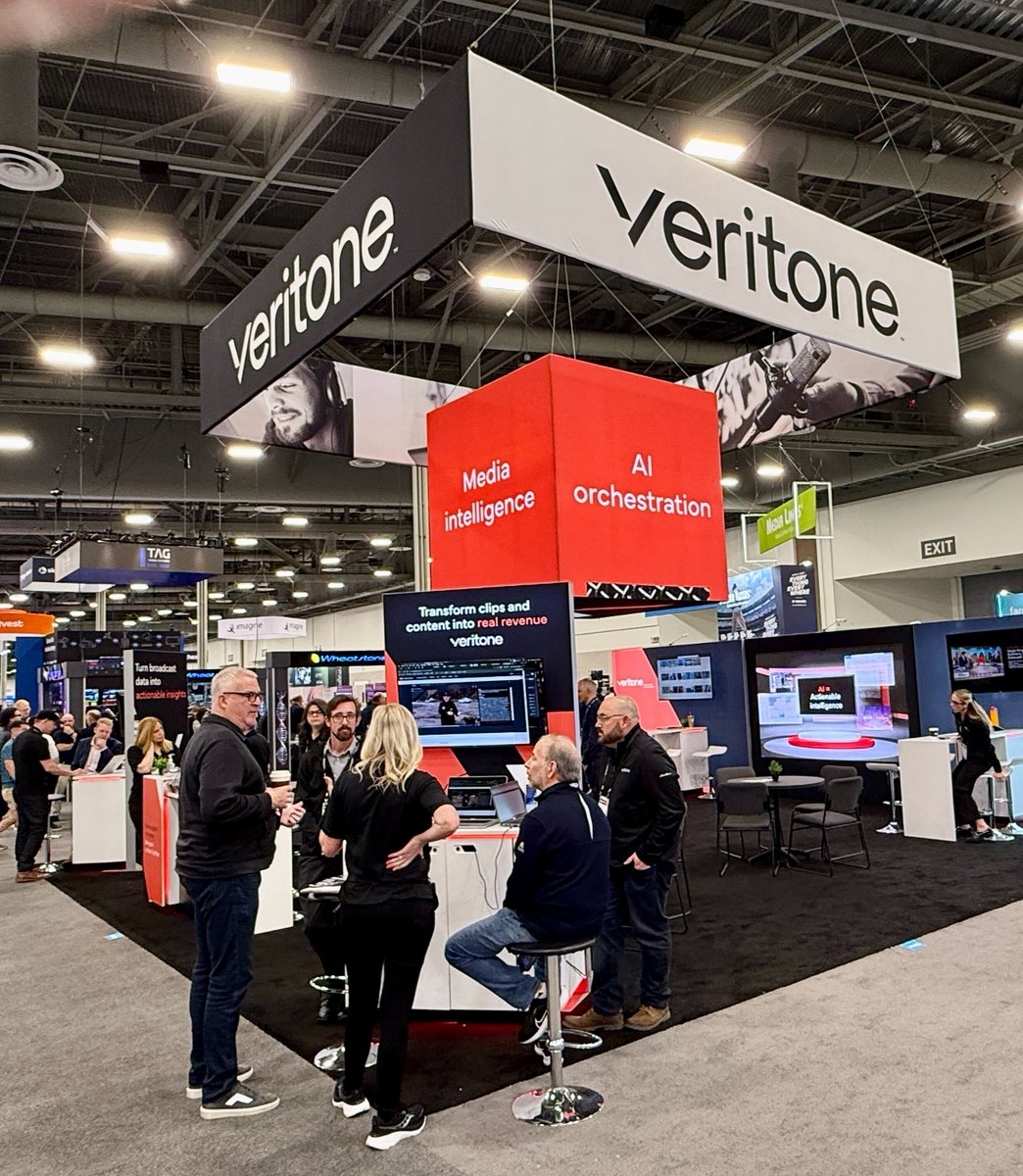 veritoneinc's tweet photo. It's the last day of #NABShow2025! Visit Booth W1455 to see Veritone's award-winning #AI in action.

Connect with our team, enjoy live demos, and get inspired (plus a chance to win Ray-Ban Meta AI glasses 🕶️ - don't forget to book a follow-up). Let's kick off Day 3️⃣! https://t.co/VA3NEmrC13
