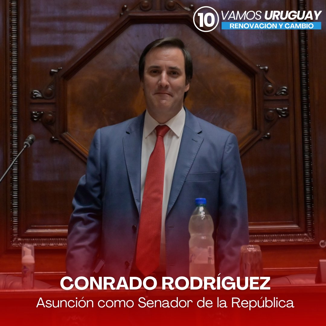 🚩 Hoy, nuestro referente, <a href="/ConradoRodUy/">Conrado Rodríguez</a>, asumió como Senador de la República, premio a su trabajo y esfuerzo incansable por nuestro país.

¡Orgullosamente representados! 👏🏻