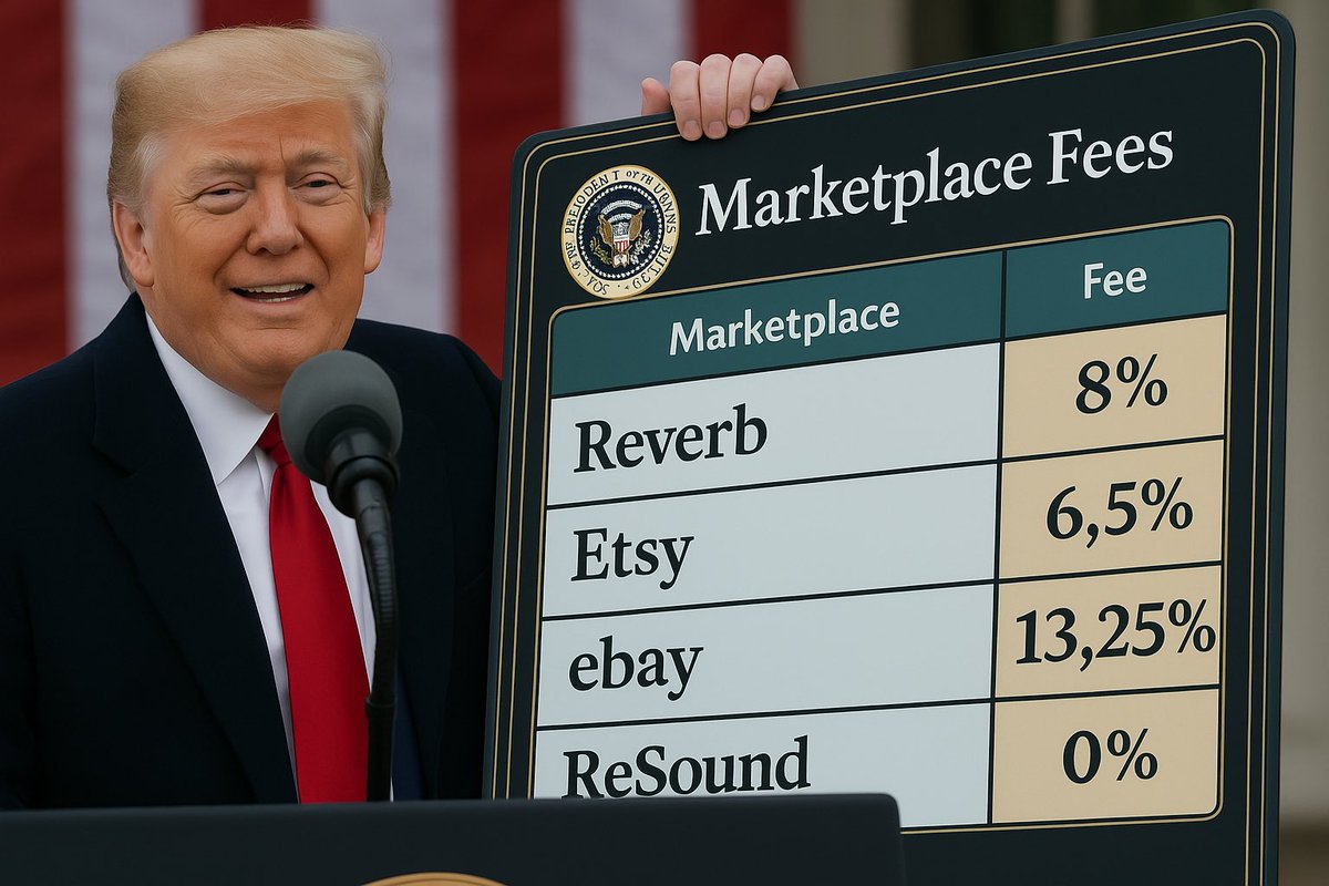 American companies are doing a TREMENDOUS job charging VERY HIGH fees! 
The BRITS come along charging... ZERO?! Disgraceful!! Unfair competition!

We’re gonna add tariffs on reSound, BIG ones. 🇺🇸
#MakeFeesGreatAgain #Marketplaces #Reverb #eBay #Etsy #reSound #guitars #guitarist