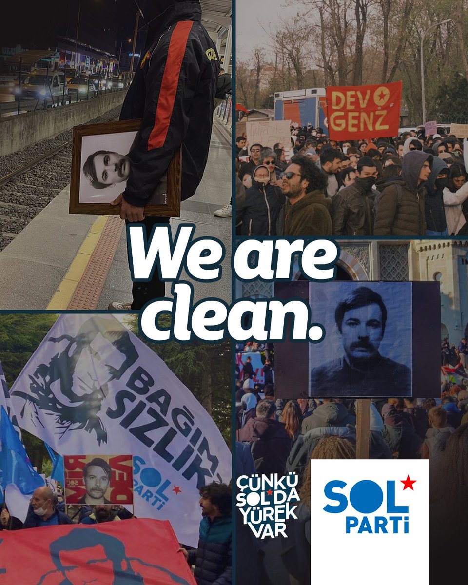 solpartibilgi's tweet photo. Gençlerin gelecek mücadelesine; onların tertemiz ellerinde yükselen Deniz’lerin, Mahir’lerin haklılığına kimse dokunamaz. 

Doğru olan, haklı olan, meşru olan yoksulluğa mahkum ettiğiniz zorbalığa maruz bıraktığınız halkın mücadelesi bu kötülük ve çirkinlikten başka bir dünü ve bugünü olmayanları yenecek. 

#GençlikGelecekDenizlerGelecek #weareclean