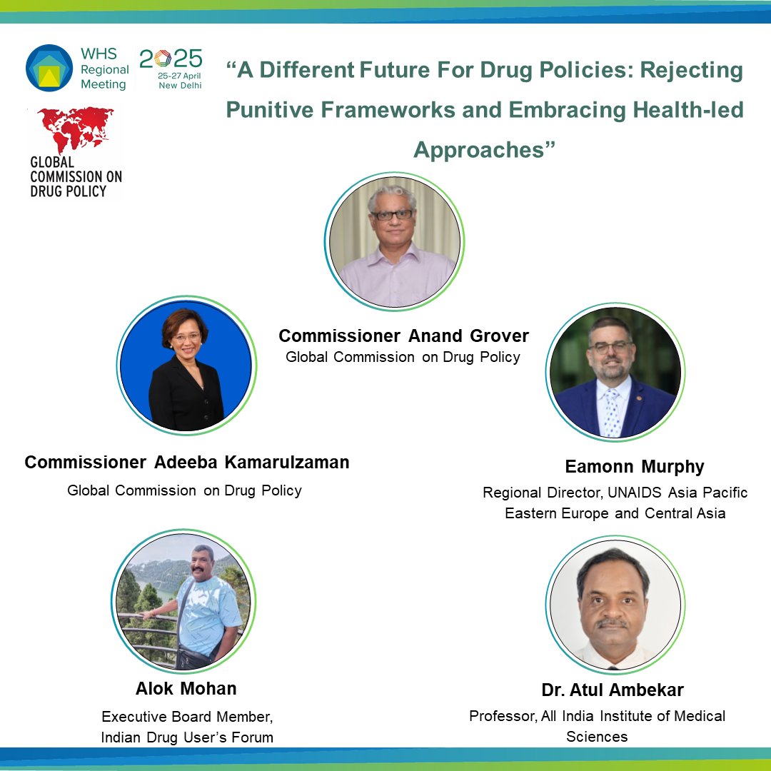 The Global Commission on Drug Policy (GCDP) (@globalcdp) on Twitter photo For those attending the #WHSNewDelhi2025, join us for a session on “A Different Future For Drug Policies: Rejecting Punitive Frameworks and Embracing Health-Led Approaches.”
Global Commissioners Anand Grover & <a href="/ProfAdeeba/">Adeeba Kamarulzaman</a>, <a href="/EamonnMurphy63/">Eamonn Murphy</a> (<a href="/UNAIDS_AP/">UNAIDS Asia Pacific</a>), <a href="/atulambekar/">Atul Ambekar</a> For those attending the #WHSNewDelhi2025, join us for a session on “A Different Future For Drug Policies: Rejecting Punitive Frameworks and Embracing Health-Led Approaches.”
Global Commissioners Anand Grover & <a href="/ProfAdeeba/">Adeeba Kamarulzaman</a>, <a href="/EamonnMurphy63/">Eamonn Murphy</a> (<a href="/UNAIDS_AP/">UNAIDS Asia Pacific</a>), <a href="/atulambekar/">Atul Ambekar</a>