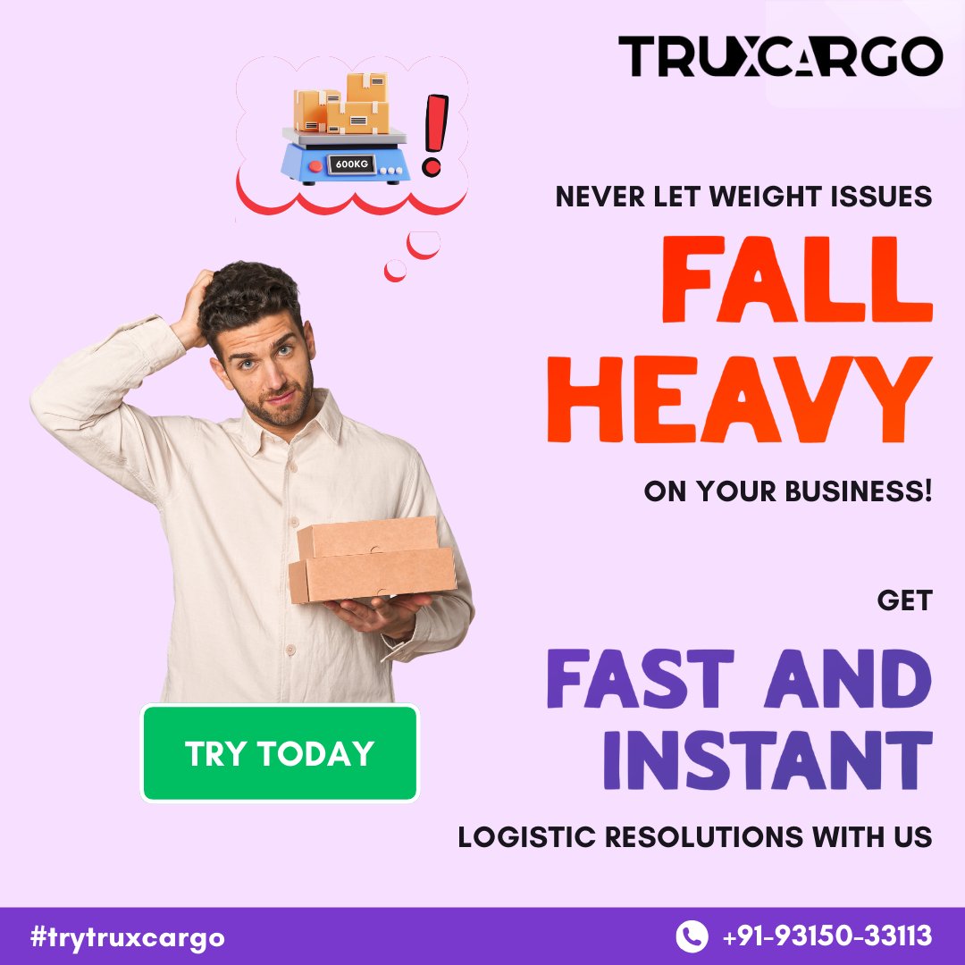 Truxcargo1's tweet photo. Is your business weighed down by logistics issues?🚚
Don’t let shipping weight complications fall heavy on your operations!
.
.
.
.
.
.
#trytruxcargo #LogisticsSimplified #ShippingSolutions #Truxcargo #EcommerceLogistics #OnTimeDelivery #SmartShipping https://t.co/2LsSBKyzoc