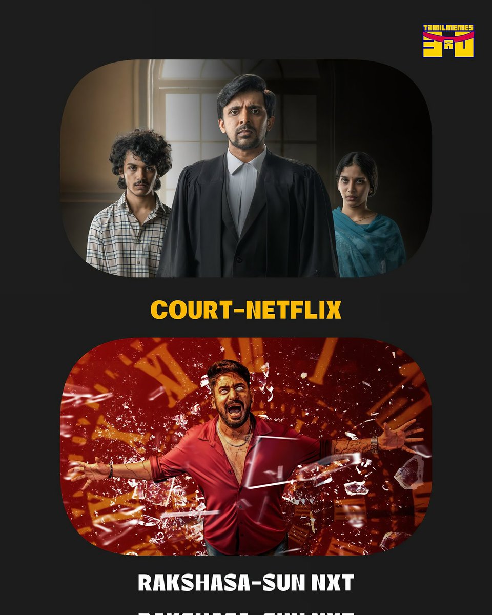 tamilmemes30's tweet photo. Ott releases (April 11th) 💥🍿

#perusu | #Sweetheart | #court | #Rakshasa | #Othavottumuthaiya | #Badava #PravinkooduShappu | #Panikili https://t.co/RvVzl3OcGq