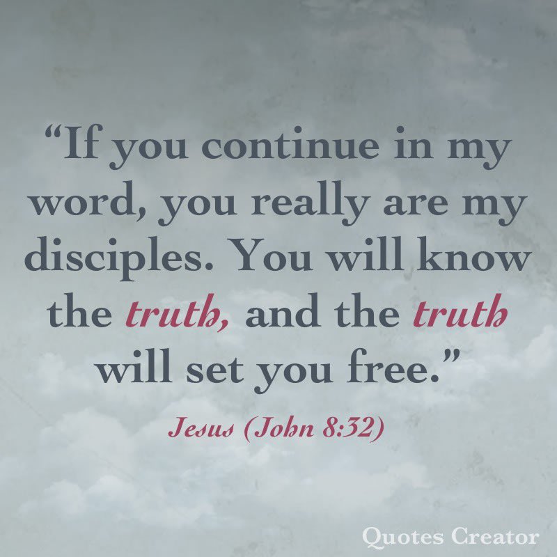 notamagi's tweet photo. Only the truth found in faith in Jesus can set us free. https://t.co/p8VriSHEUG