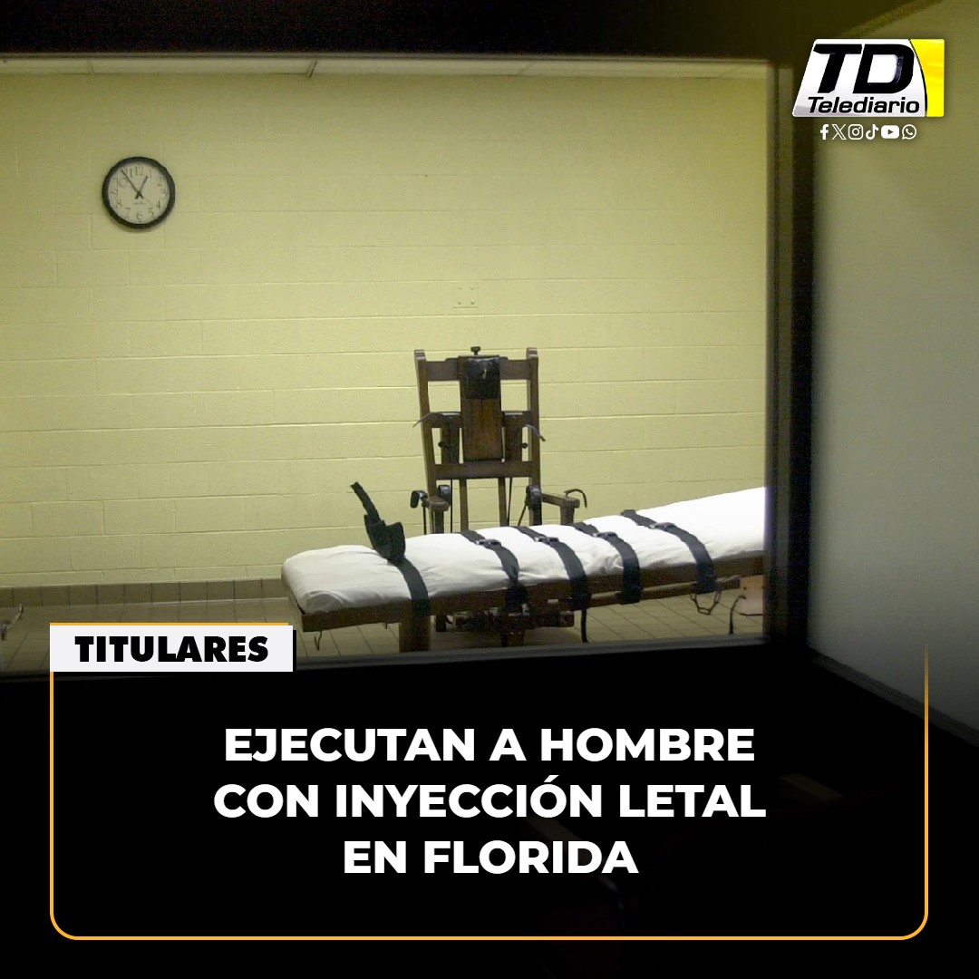 TelediarioGT's tweet image. 🔴💉 #Florida ejecuta a un hombre con inyección #letal ➡ bit.ly/4ieoH6Z